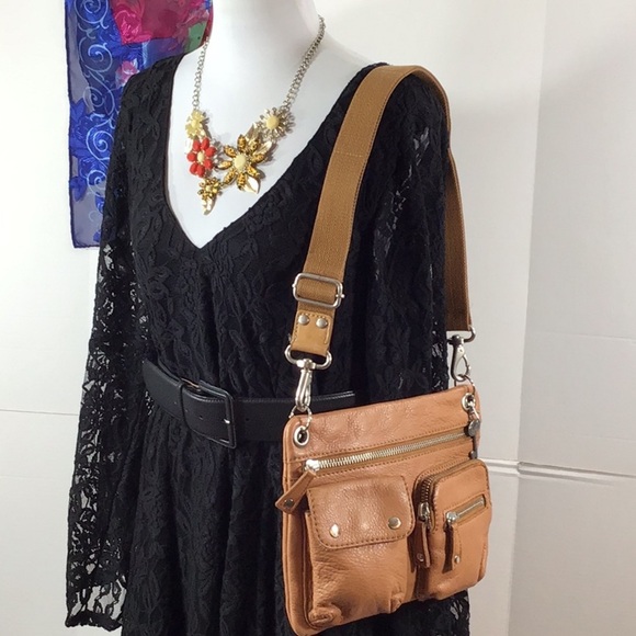 Fossil Handbags - Fossil tan leather Sutter style crossbody bag